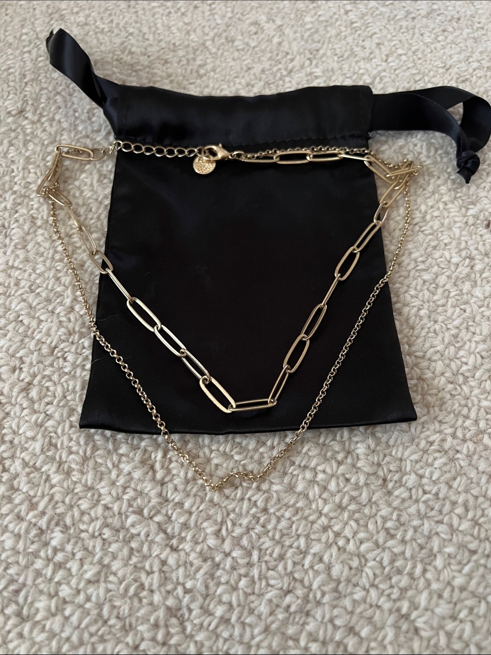 Gold Layered Chain Necklace - Women Bags Accessory